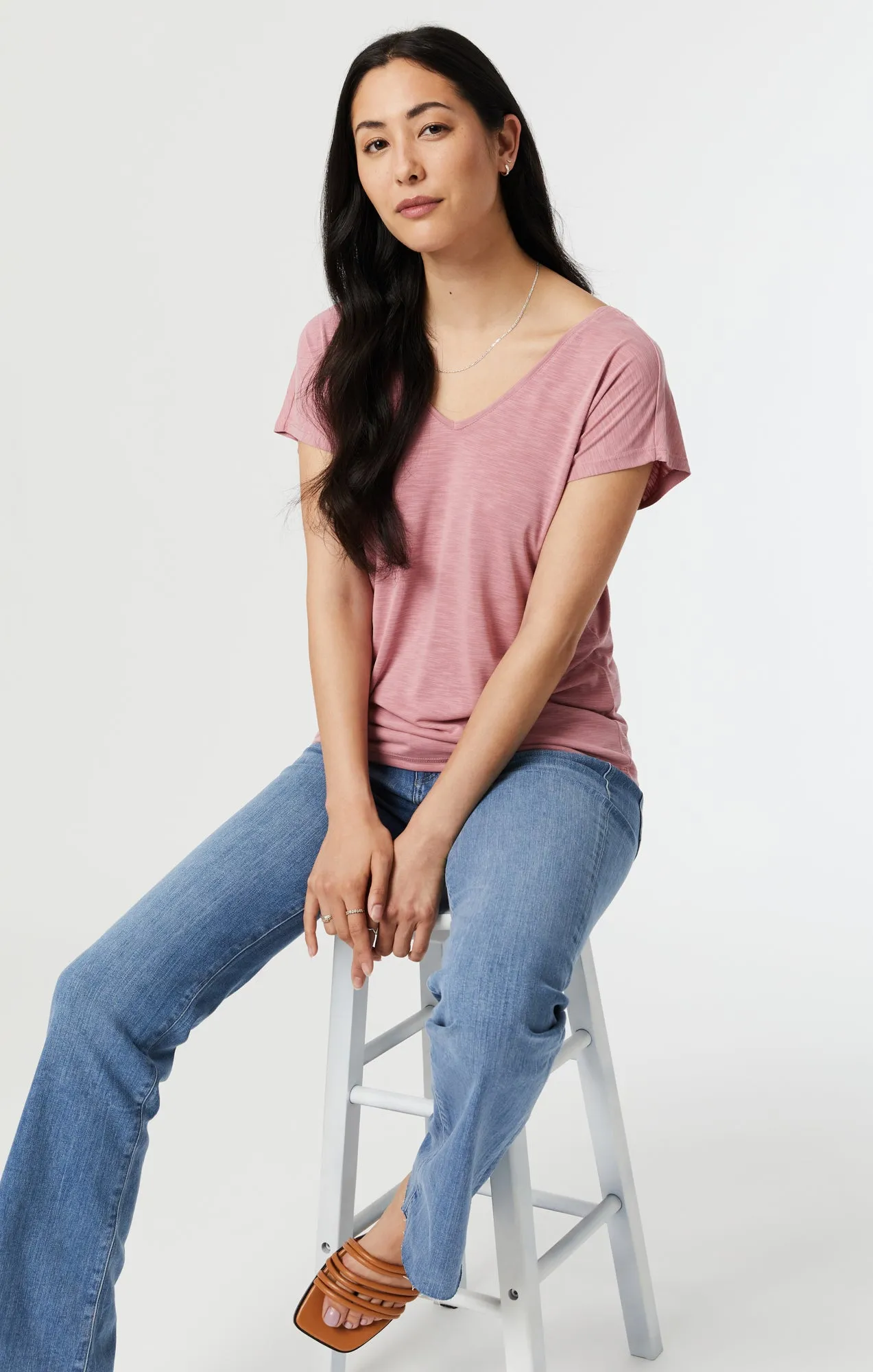 SHORT SLEEVE T-SHIRT IN DUSTY ROSE