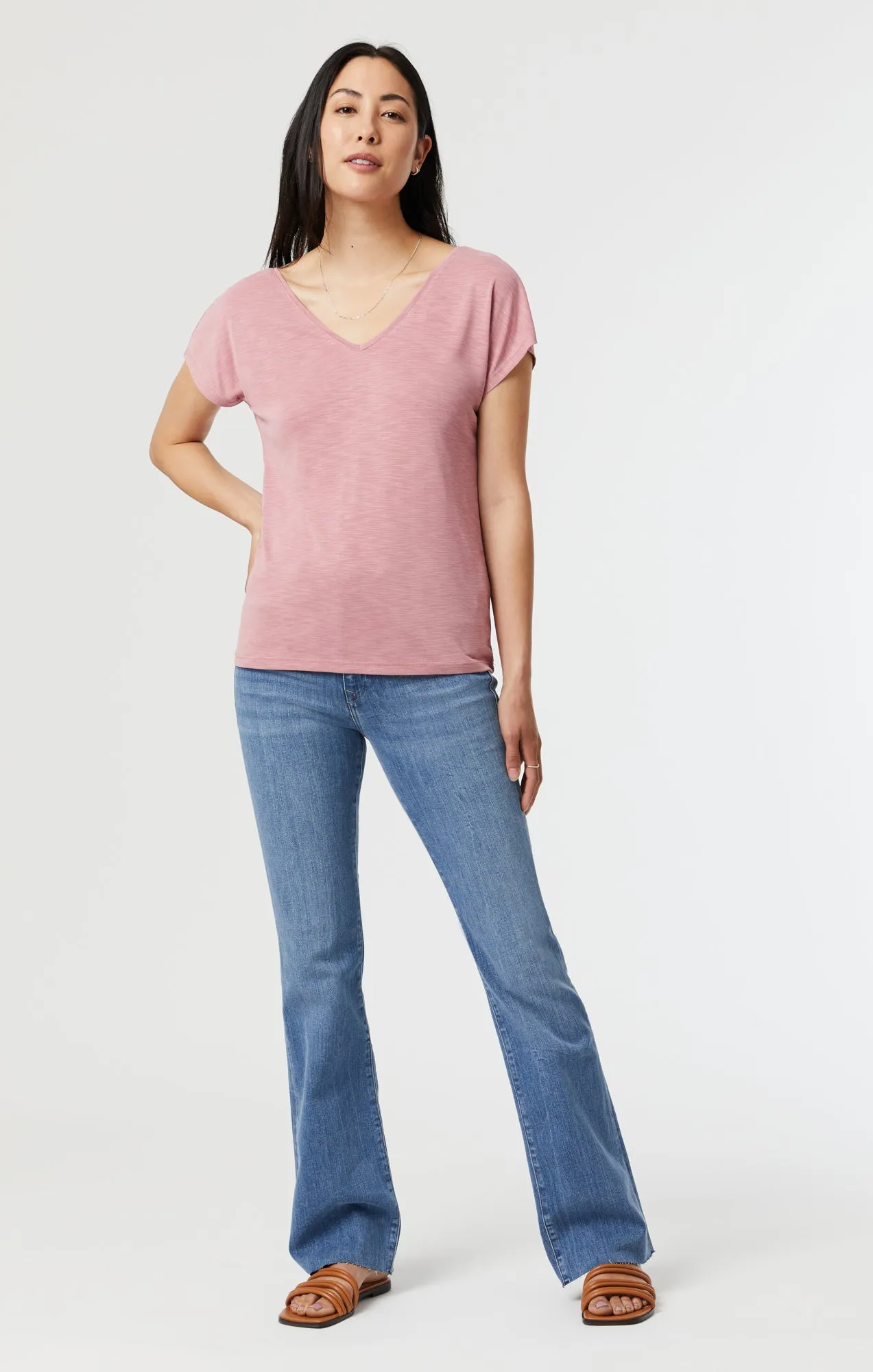 SHORT SLEEVE T-SHIRT IN DUSTY ROSE