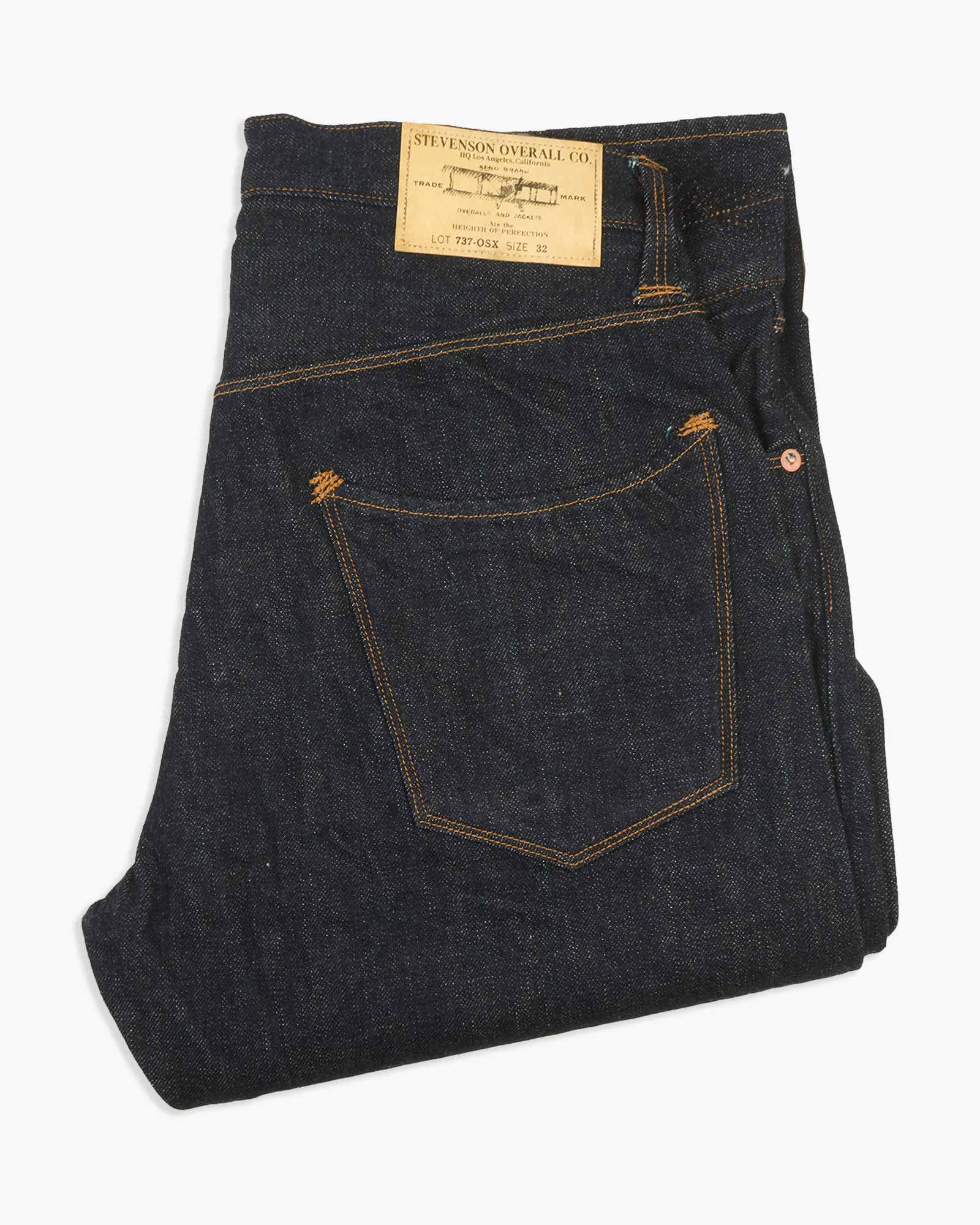 Stevenson Overall Co. Ventura 737 Slim Straight 13oz Selvedge Mens Jeans - Indigo One Wash