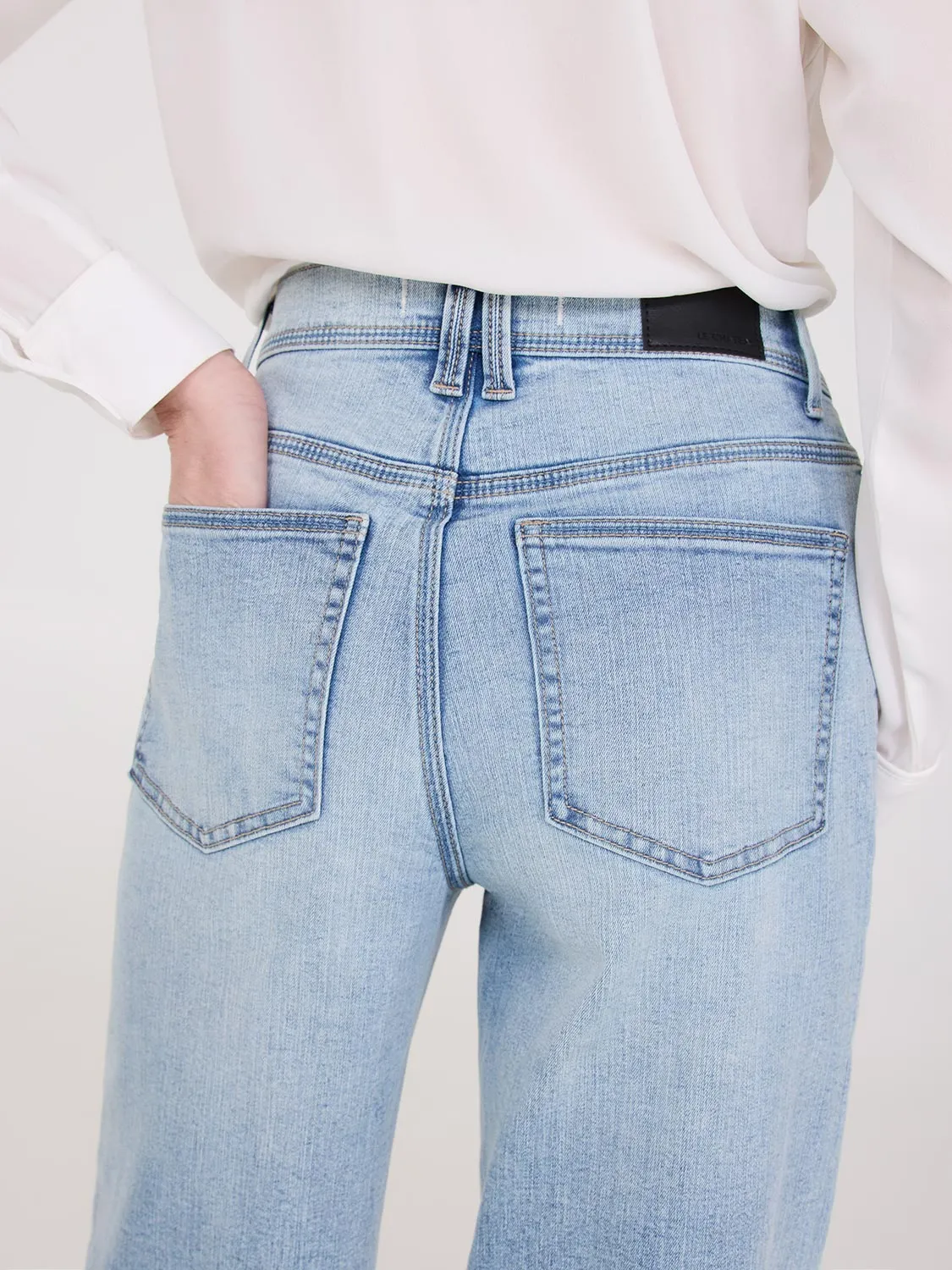 Straight Leg Jeans With Wide Cuff