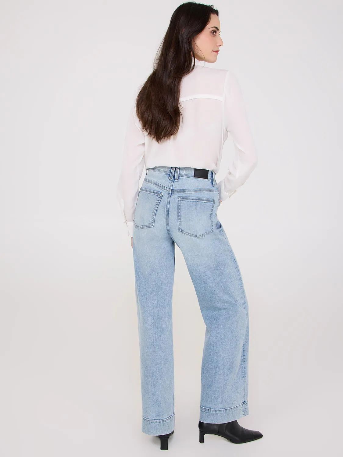 Straight Leg Jeans With Wide Cuff