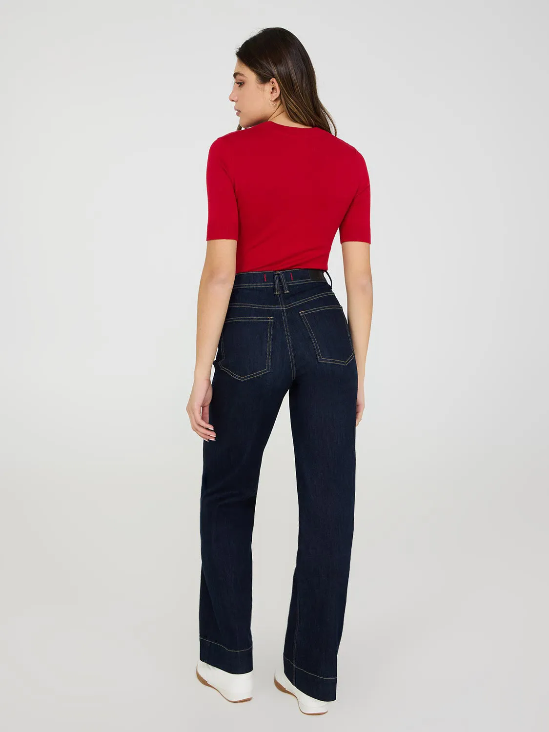 Straight Leg Jeans With Wide Cuff