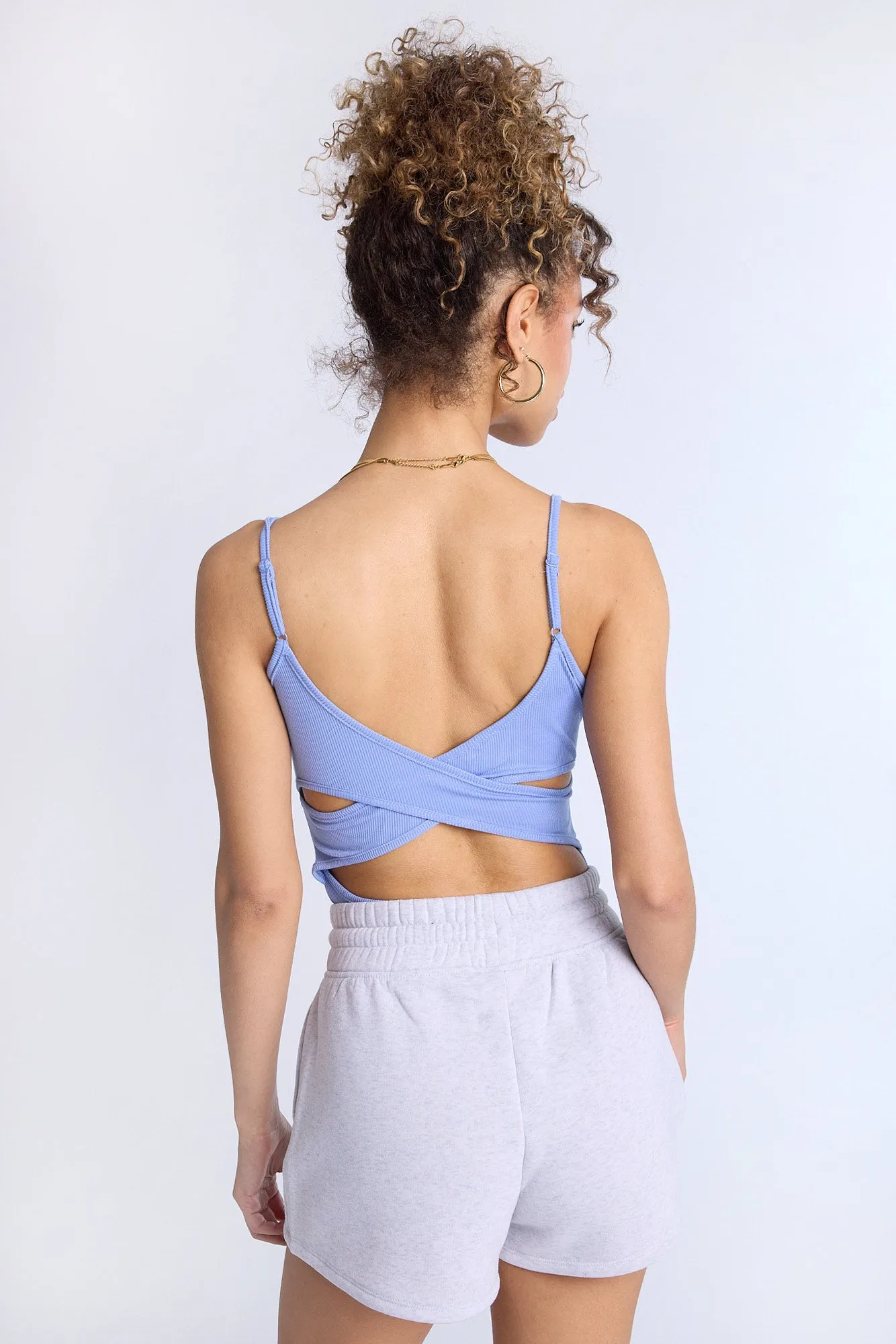 Super Soft Ribbed Cross-Back Bodysuit
