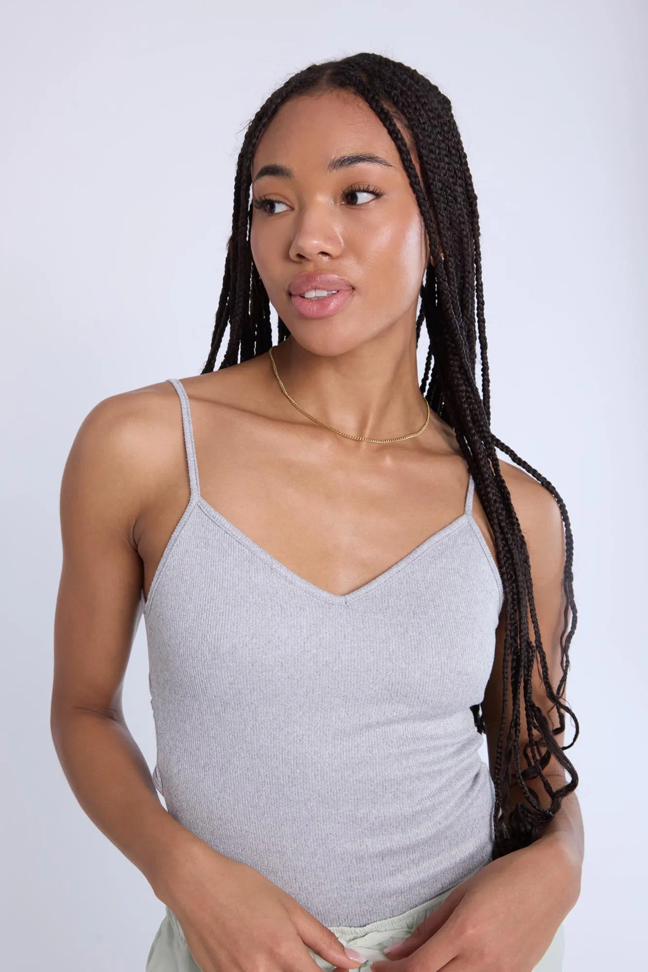 Super Soft Ribbed Cross-Back Bodysuit