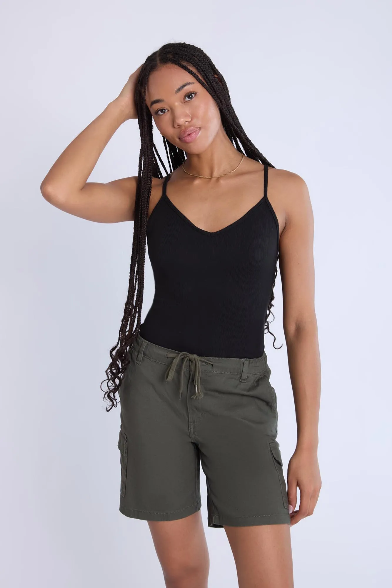 Super Soft Ribbed Cross-Back Bodysuit