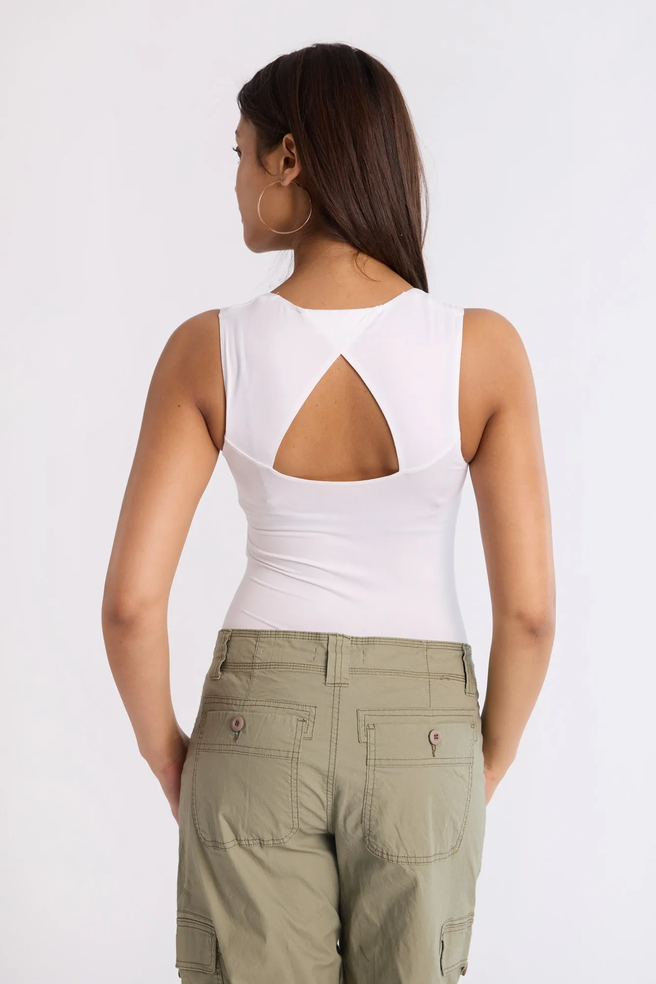 Super Soft Square Neck Open-Back Bodysuit
