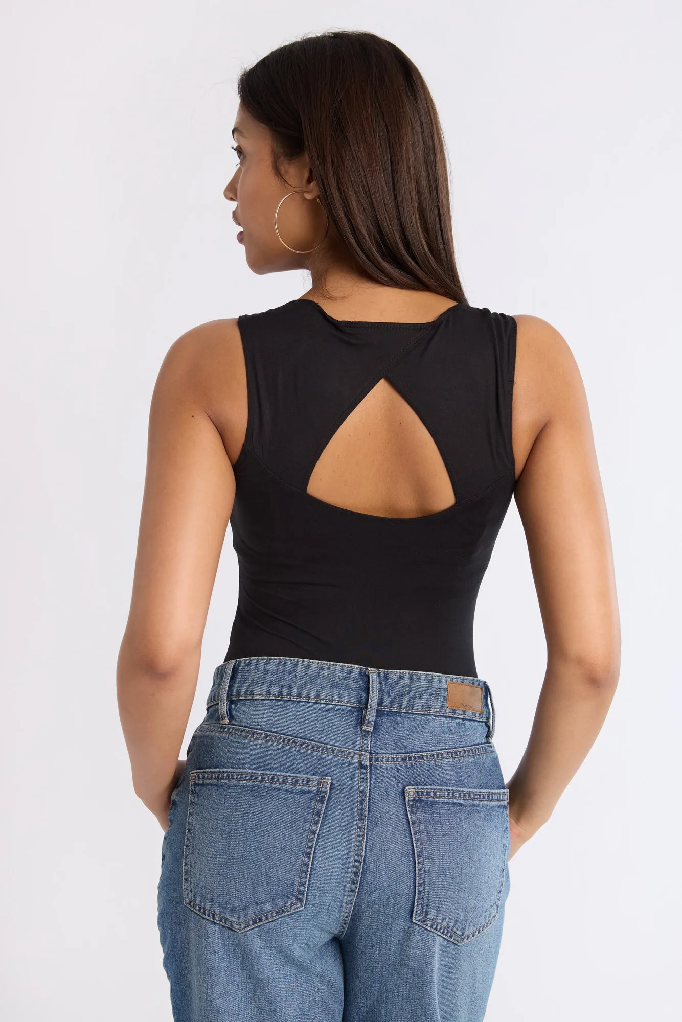 Super Soft Square Neck Open-Back Bodysuit