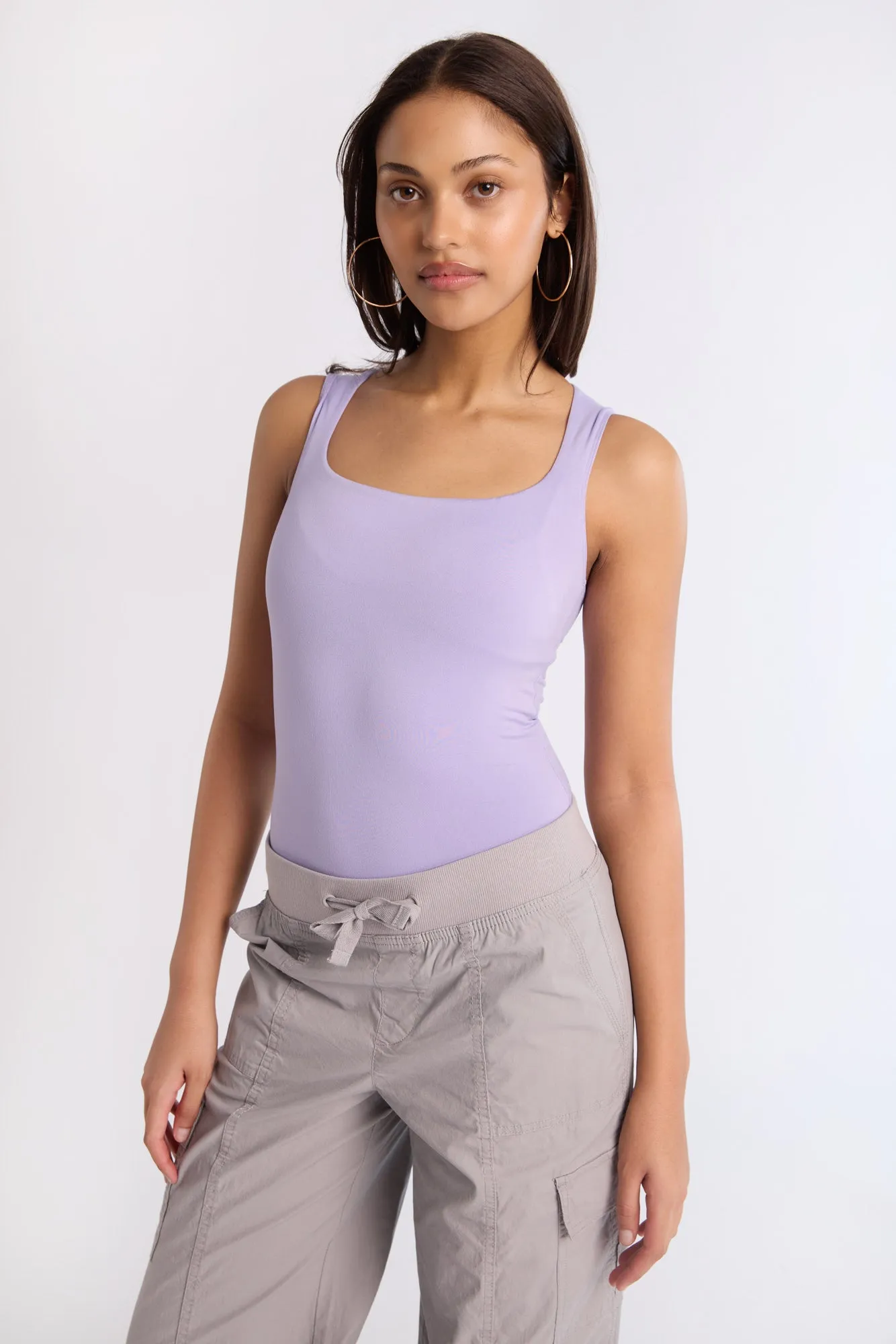 Super Soft Square Neck Open-Back Bodysuit