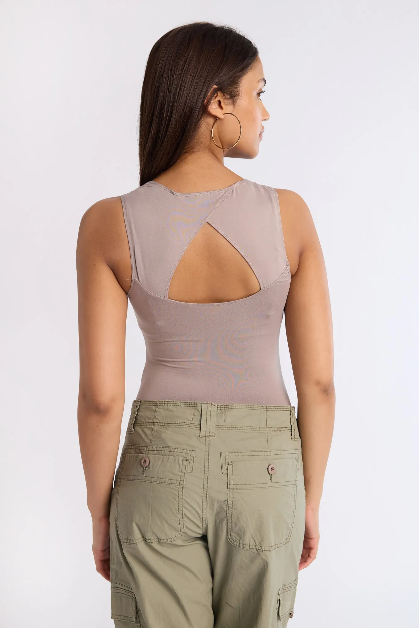 Super Soft Square Neck Open-Back Bodysuit