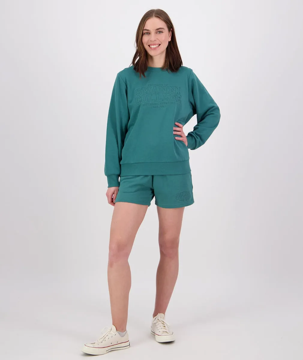 Swanndri Scholar Embroidered Crew Jade Green
