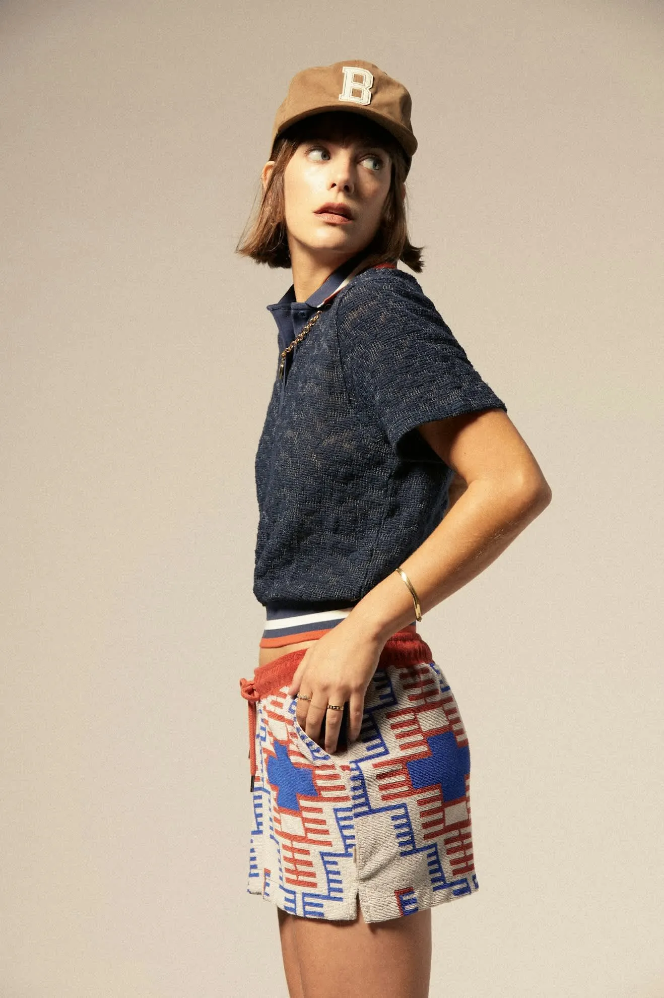 Trail Terry Cloth Short - Electronic Indigo Pattern