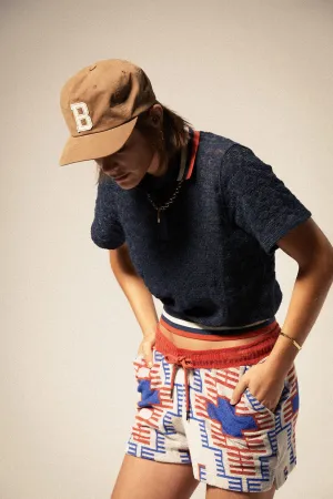 Trail Terry Cloth Short - Electronic Indigo Pattern