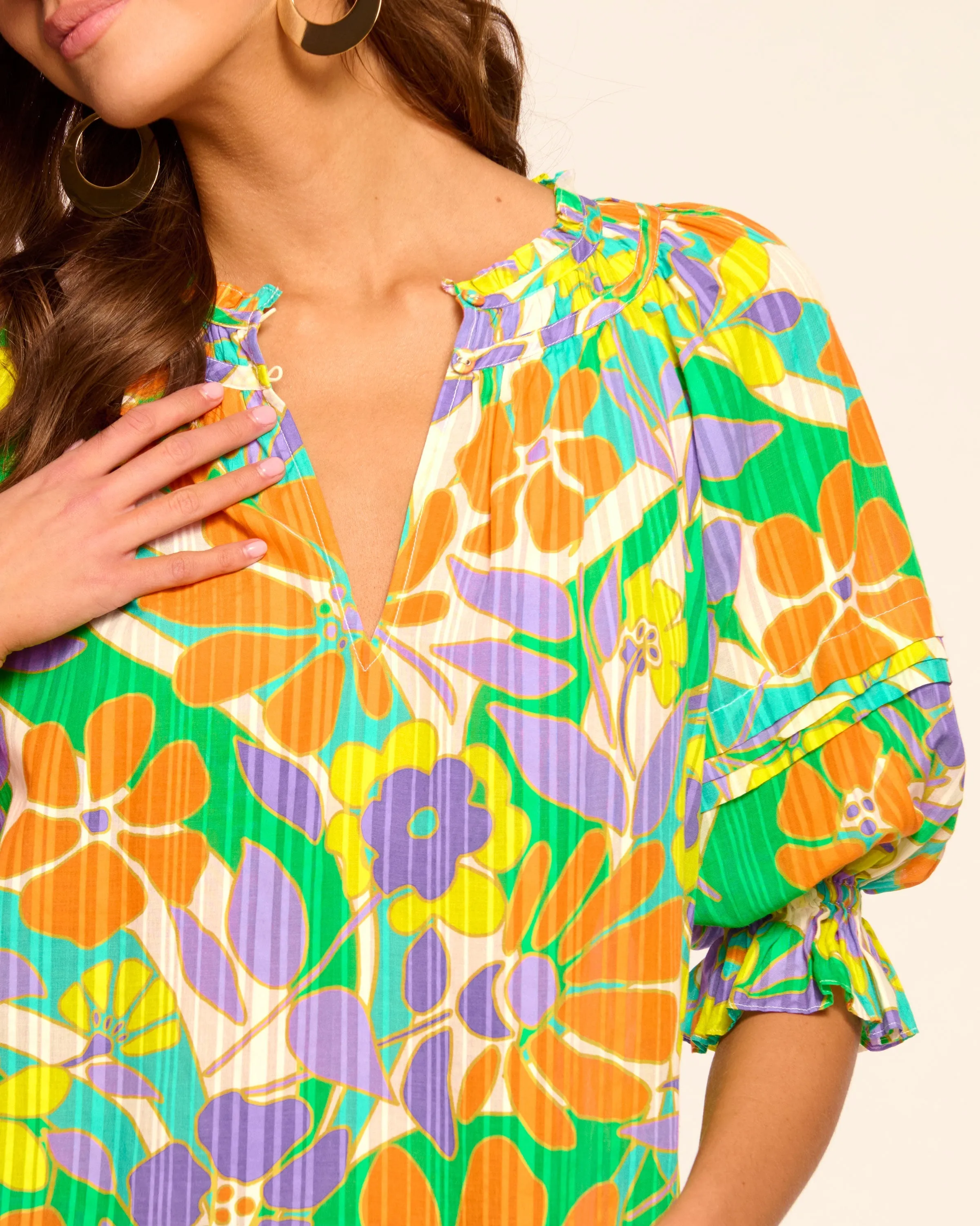 Trixie Puff Sleeve V-Neck Blouse