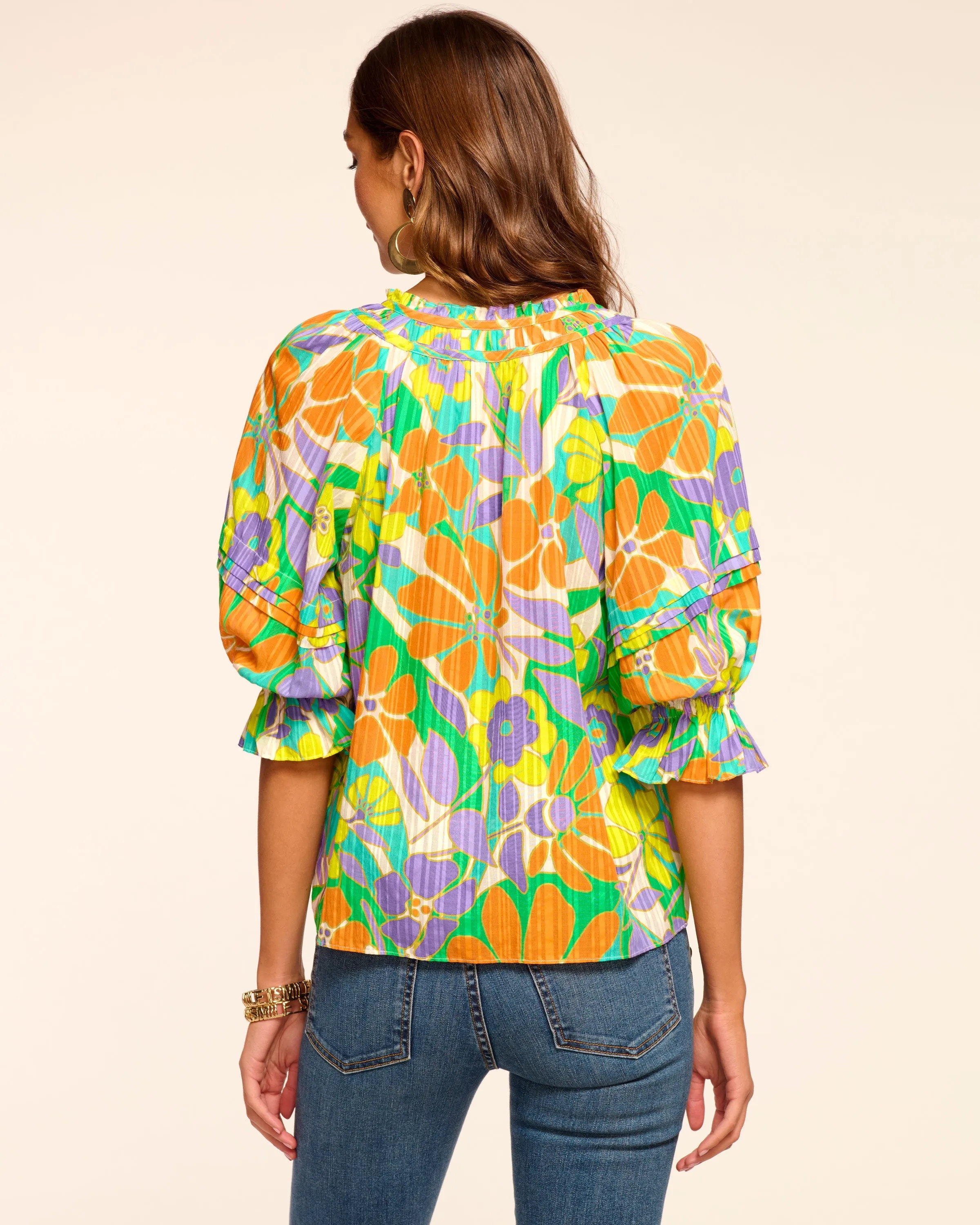 Trixie Puff Sleeve V-Neck Blouse