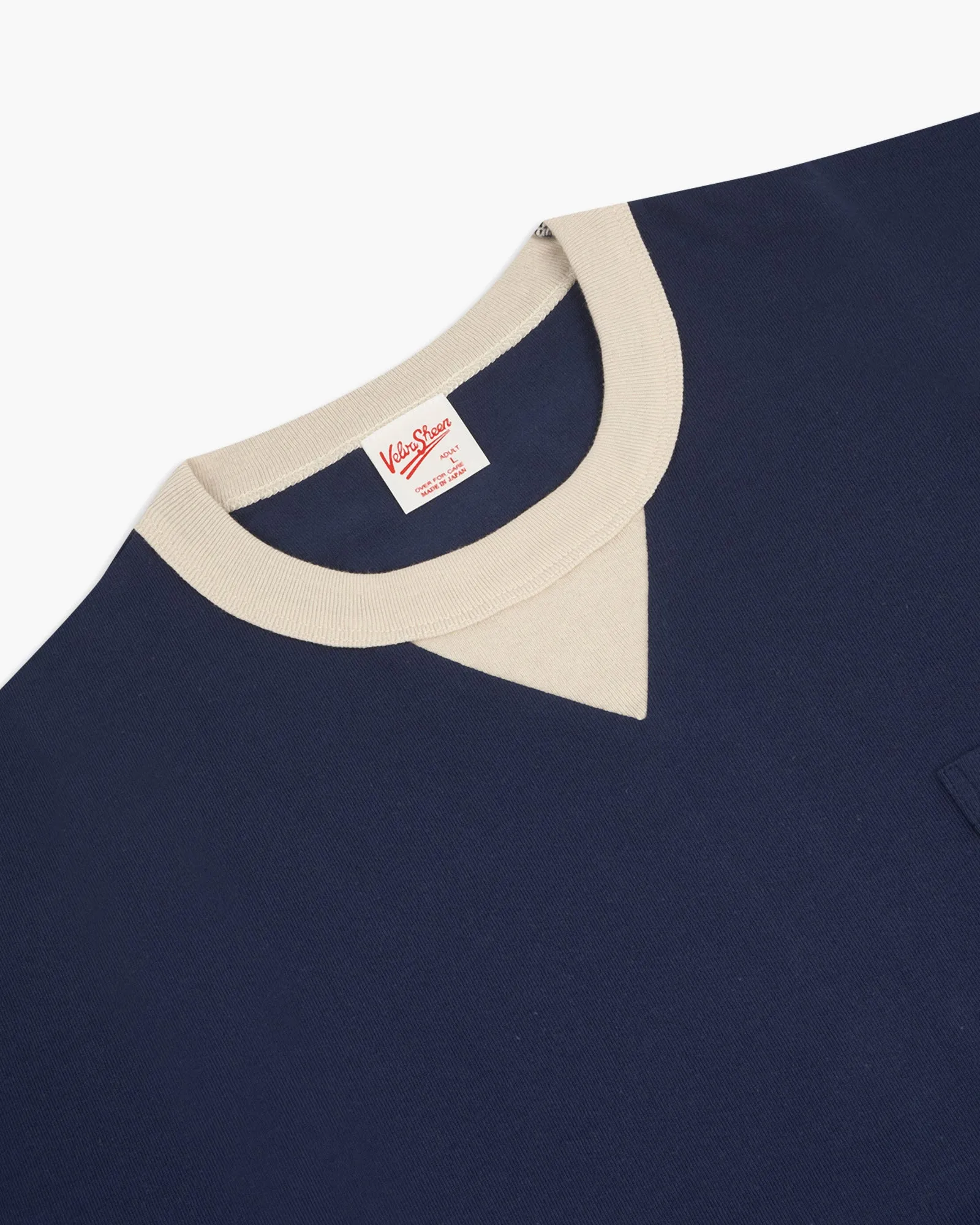 Velva Sheen Made In Japan 2-Tone S/S Pocket Tee - Navy / Off White