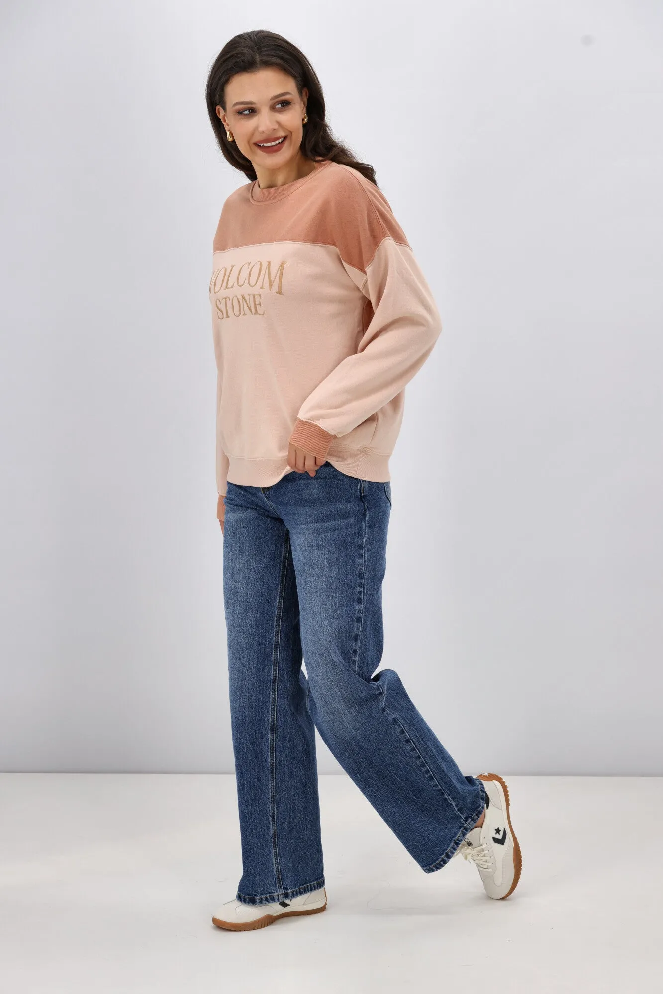 Volcom Stone Blocked Crew Champagne Gold
