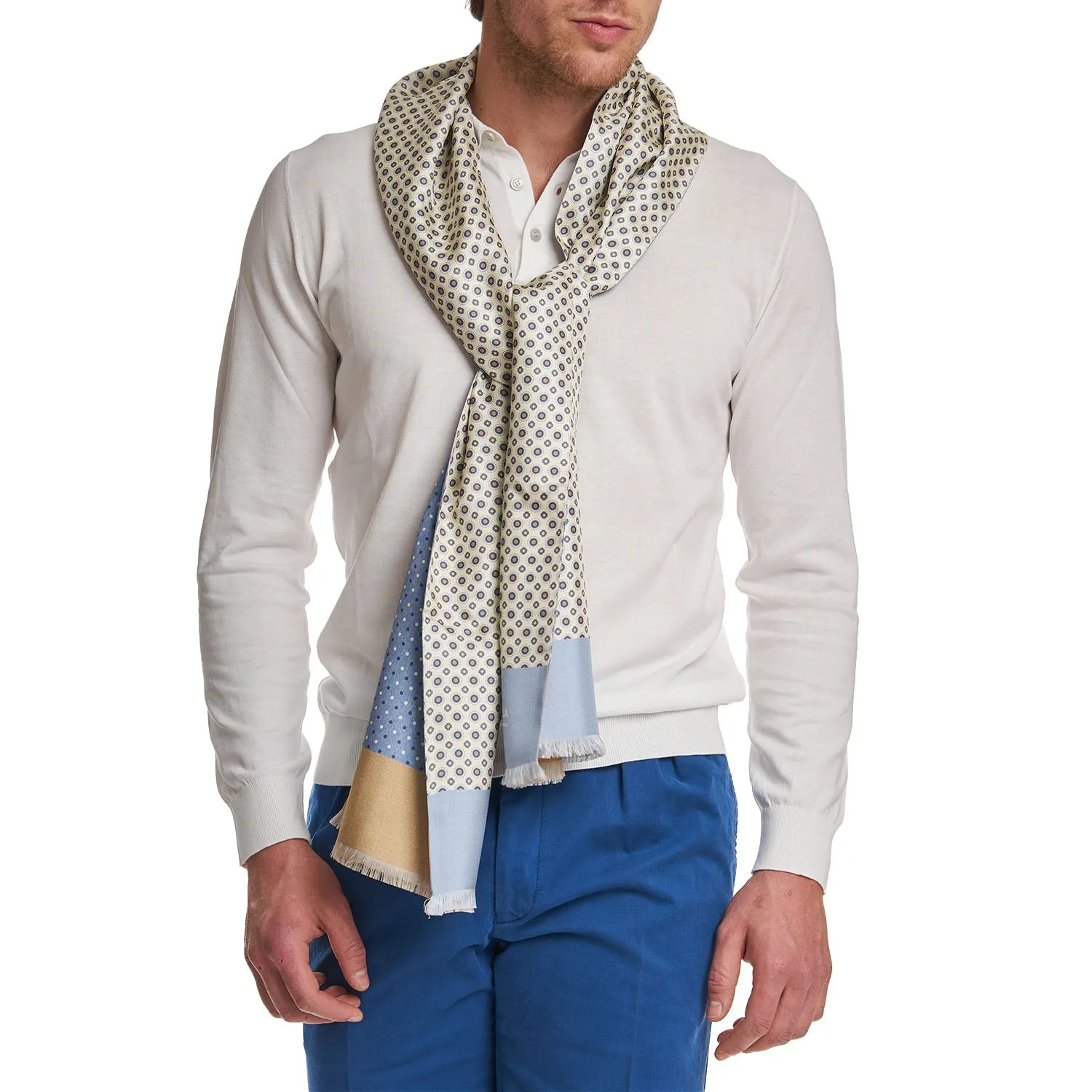 WHITE DOUBLE SCARF