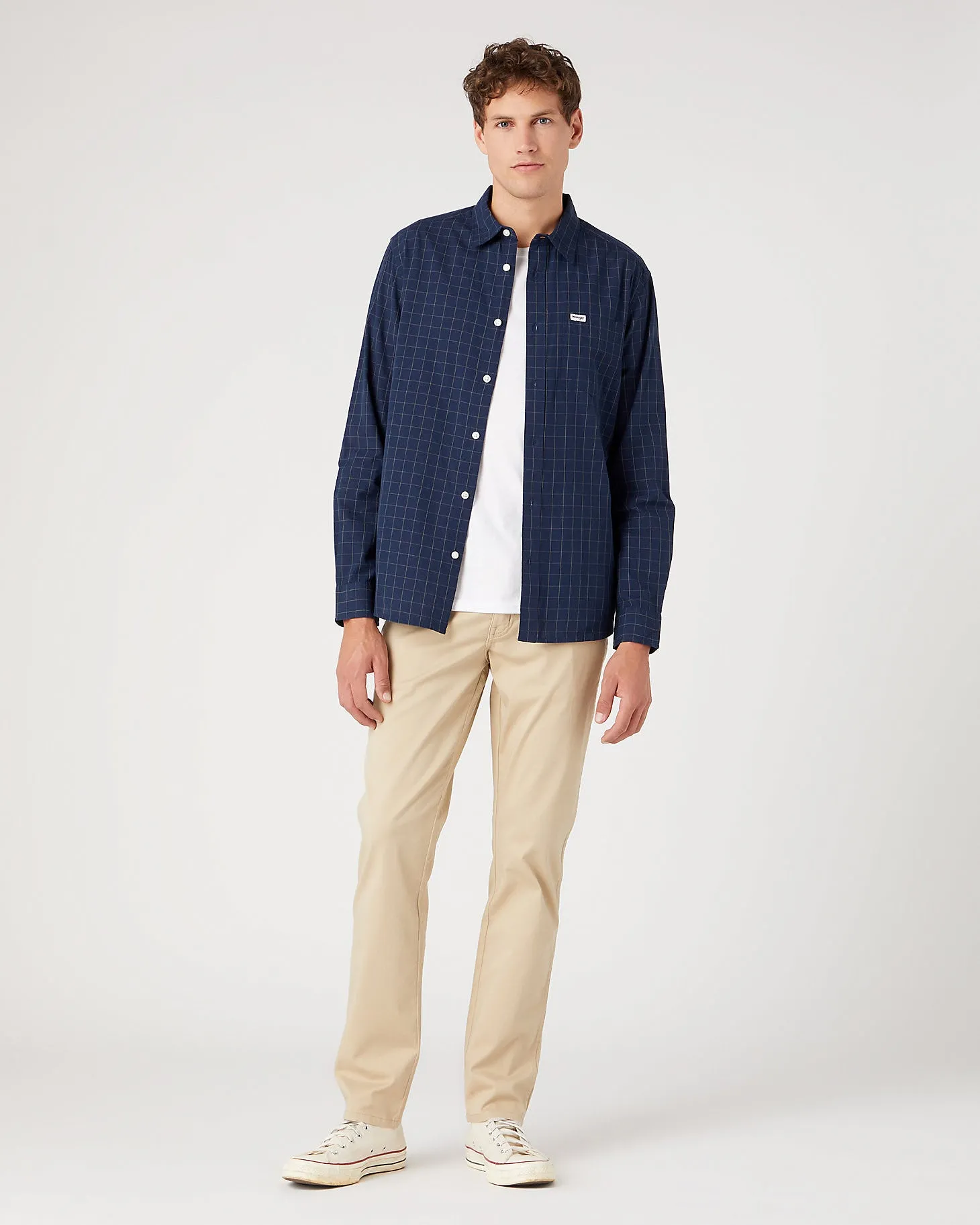 Wrangler Texas SLIM Mens Cotton Satin Trousers - Safari