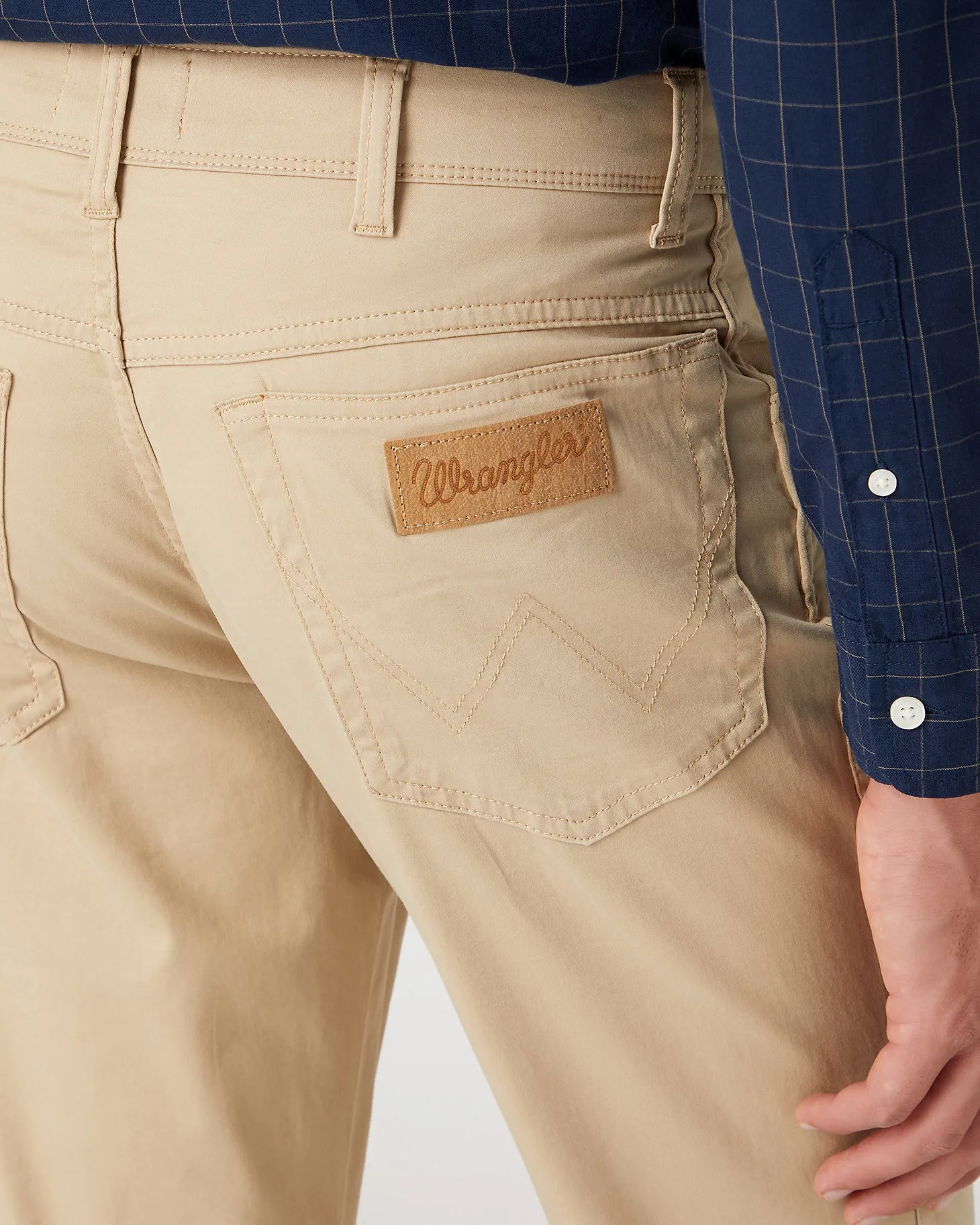 Wrangler Texas SLIM Mens Cotton Satin Trousers - Safari