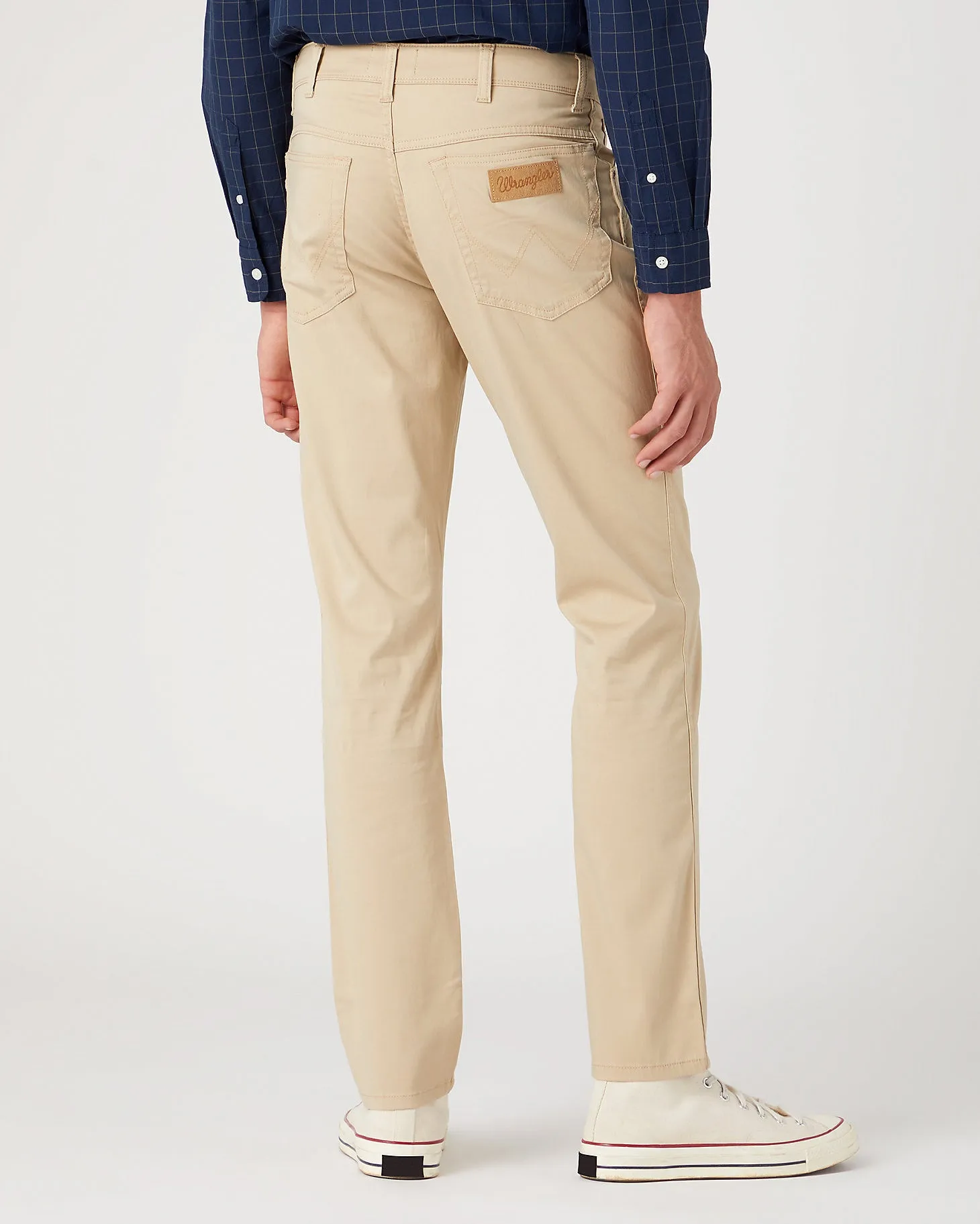 Wrangler Texas SLIM Mens Cotton Satin Trousers - Safari
