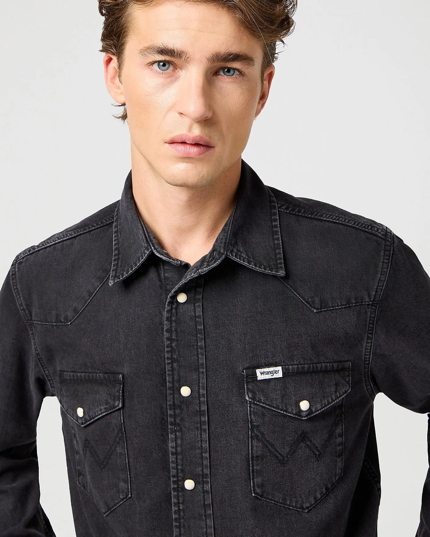 Wrangler Western Denim Shirt - Rinse Black