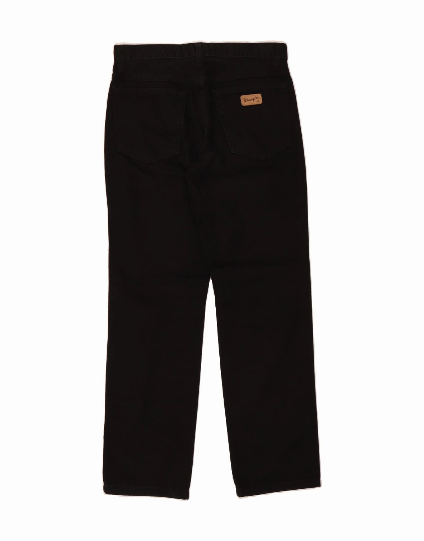 WRANGLER Mens Texas Straight Jeans W31 L31 Black Cotton