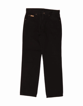 WRANGLER Mens Texas Straight Jeans W31 L31 Black Cotton