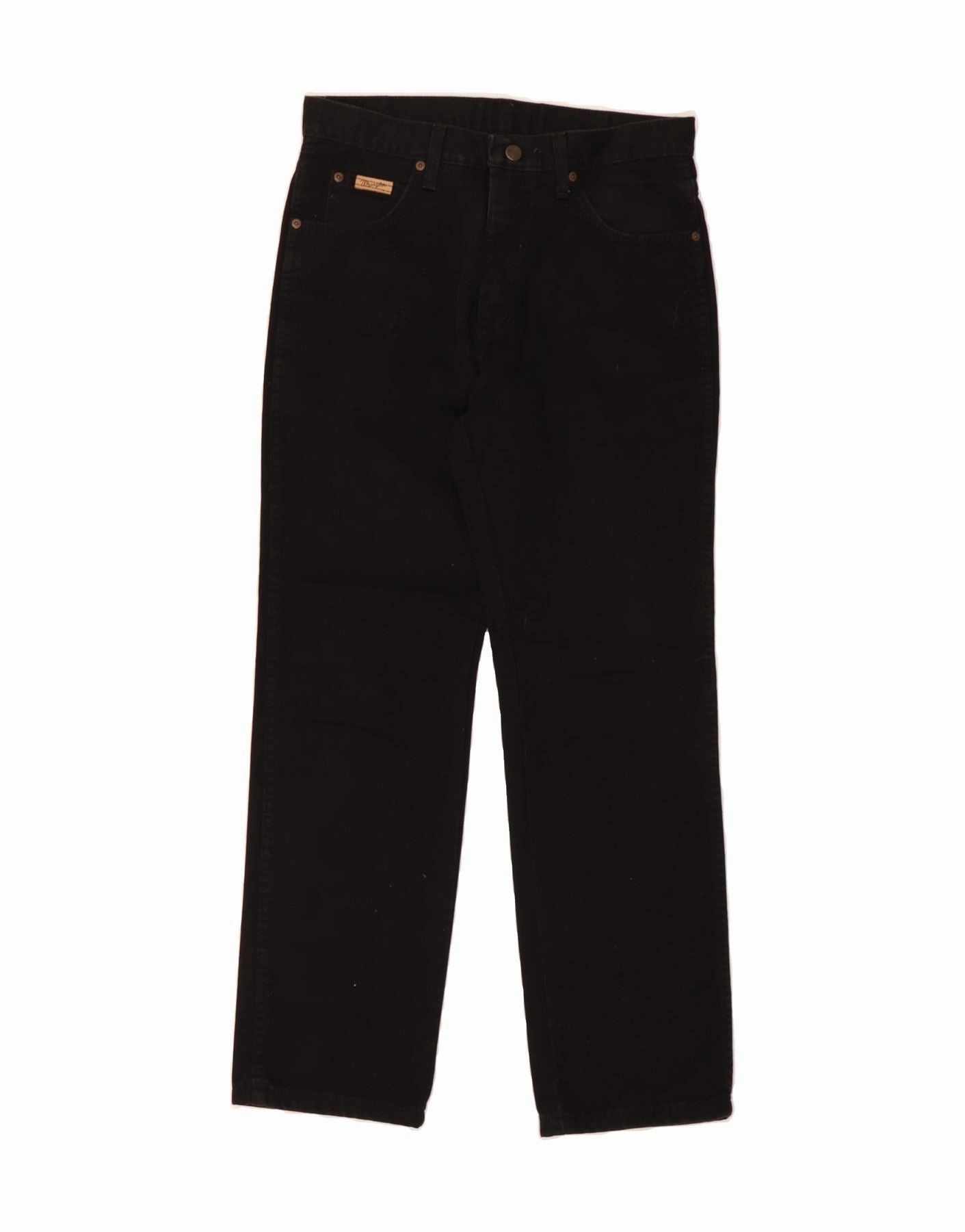 WRANGLER Mens Texas Straight Jeans W31 L31 Black Cotton