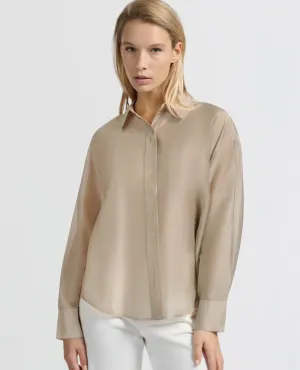 Yaya Humous Beige Long Sleeve Blouse