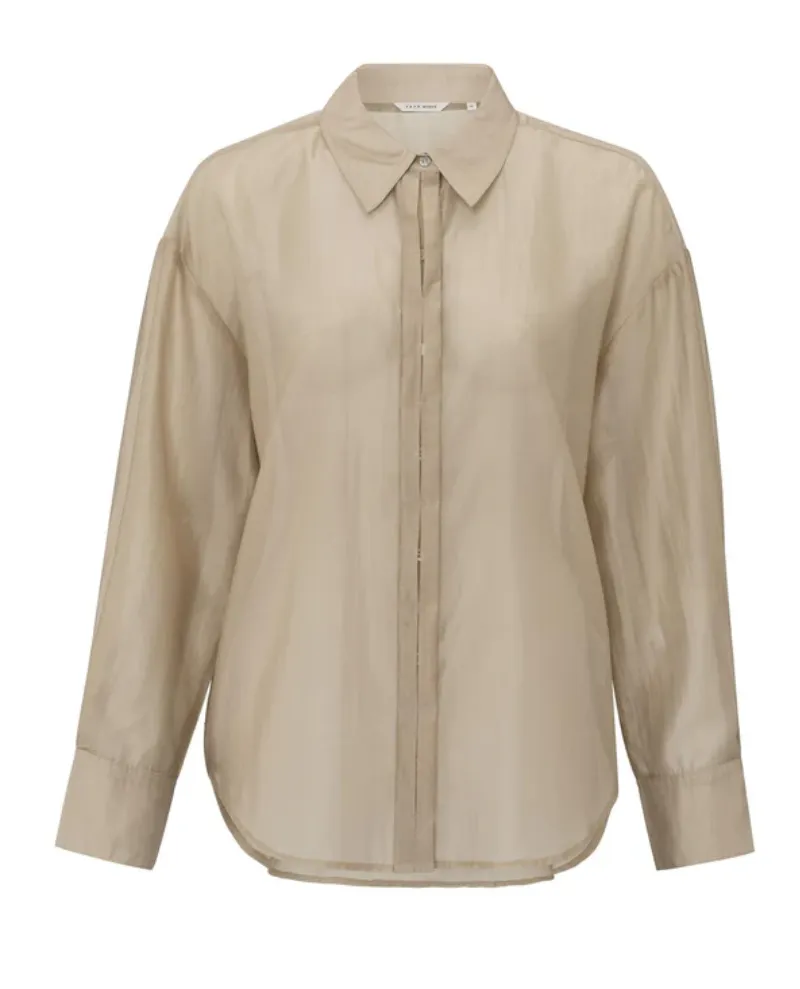 Yaya Humous Beige Long Sleeve Blouse